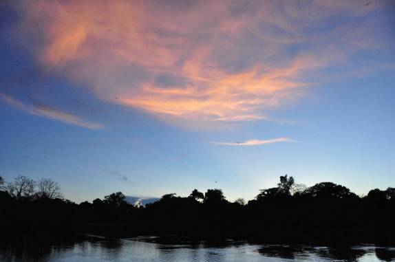 Fim de tarde na Reserva do Mamirauá, região de Tefé, no Amazonas